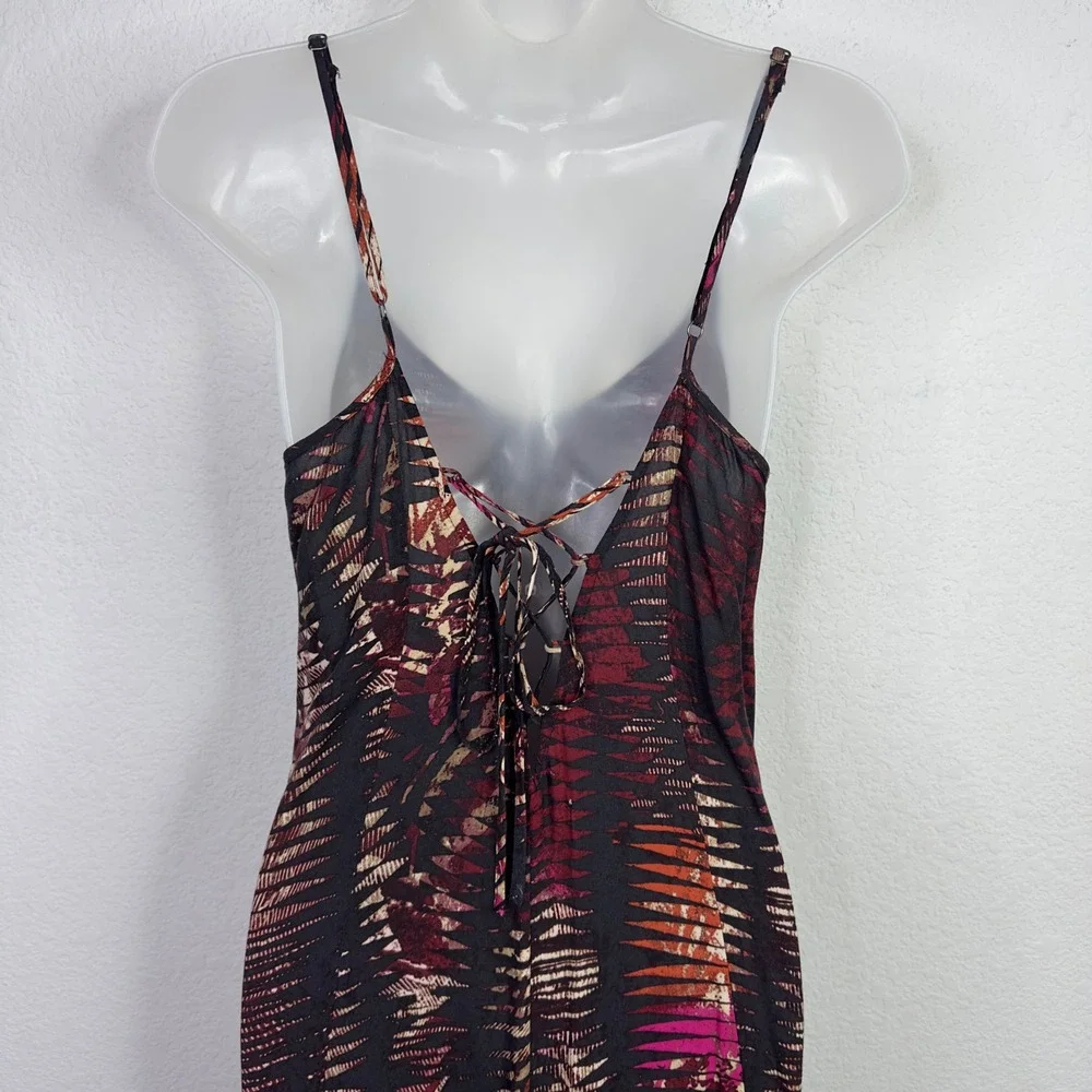 Abercrombie & Fitch Maxi Dress Womens M Lace-up Geometric Boho‎ Beach Whimsigoth